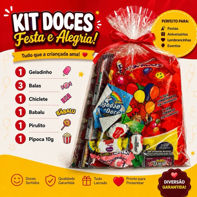 kit Doces Surpresa para Festa | Lembrancinha Infantil Completa