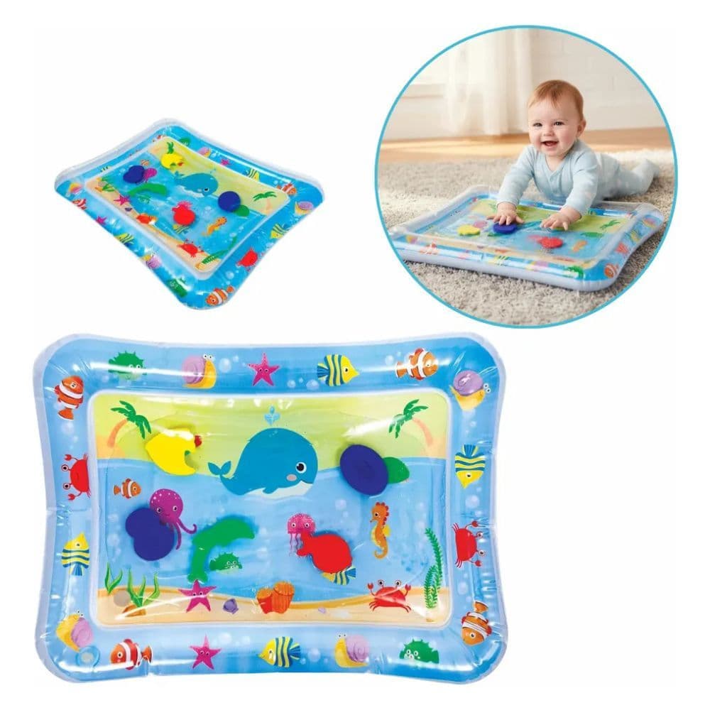 Tapete De Atividade Bebe Inflável Água Infantil Mar Buba