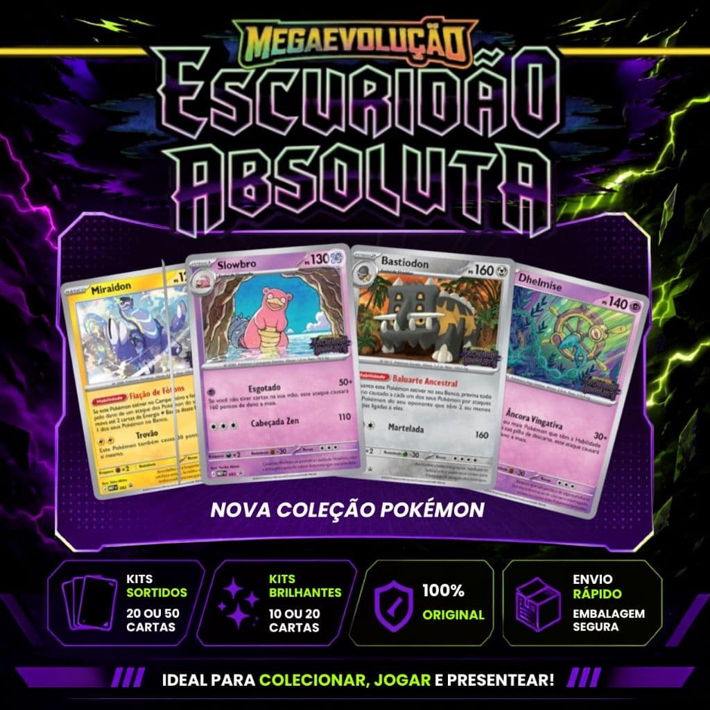 Cartas Pokémon Escuridão Absoluta ME05 Kit 10/20/50 Cartas Sortidas | Opção Brilhante