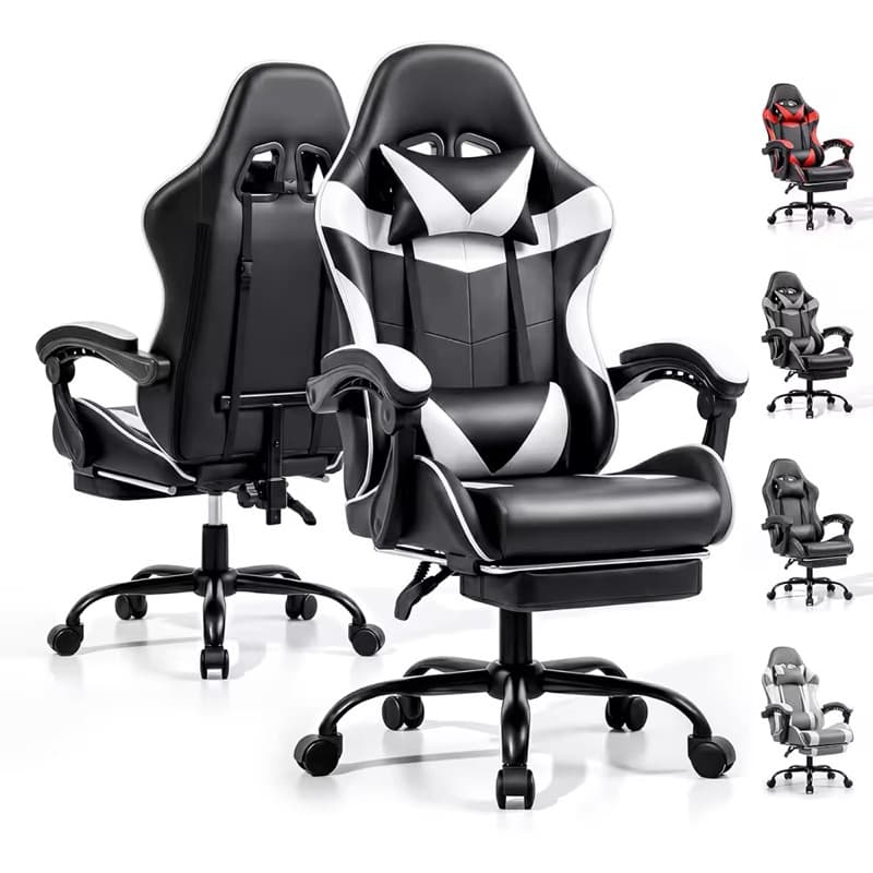Cadeira Gamer Giratória Profissional Escritório Ergonômica Reclinável Confortável Apoio Para Pés