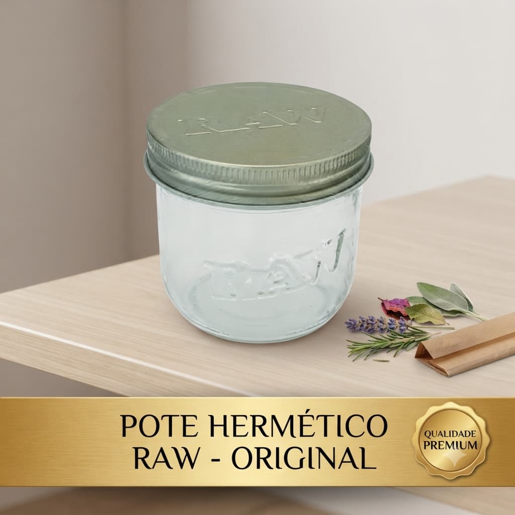 Pote de Vidro Hermético Raw Mason Jar 300 ML