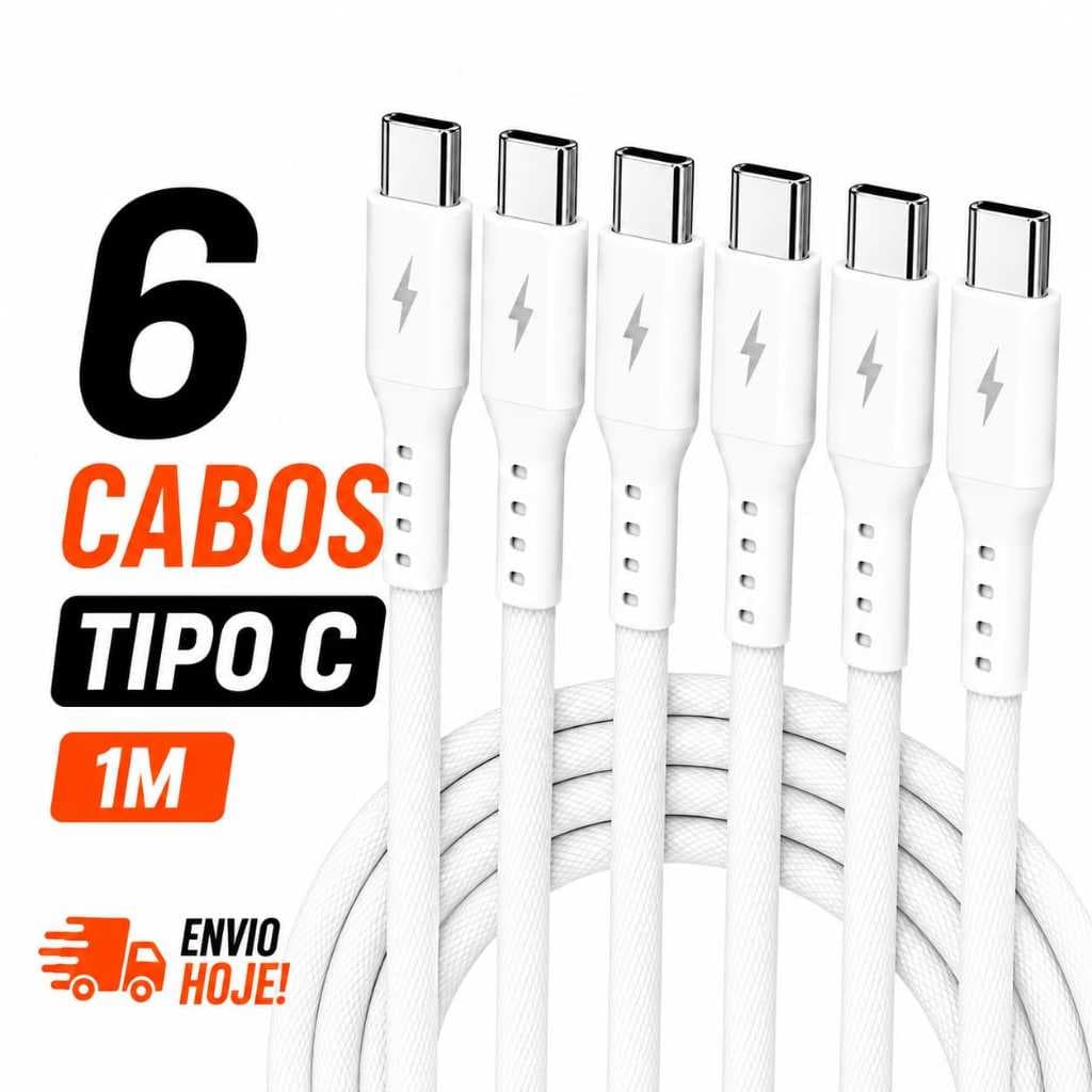 kit  6 cabos tipo c 1M