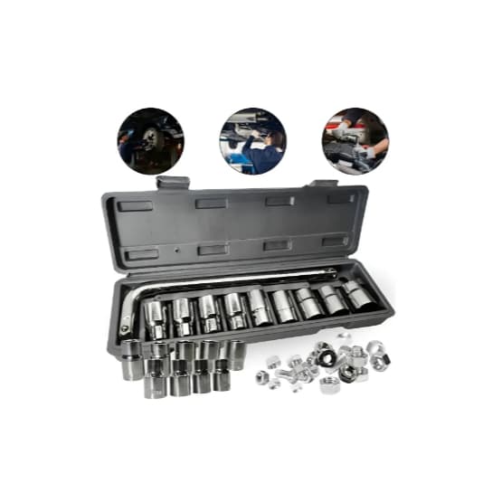 Jogo de Ferramentas Chave Boca L Kit 10 Peças Soquete com Estojo  medidas de 8 mm até 21 mm