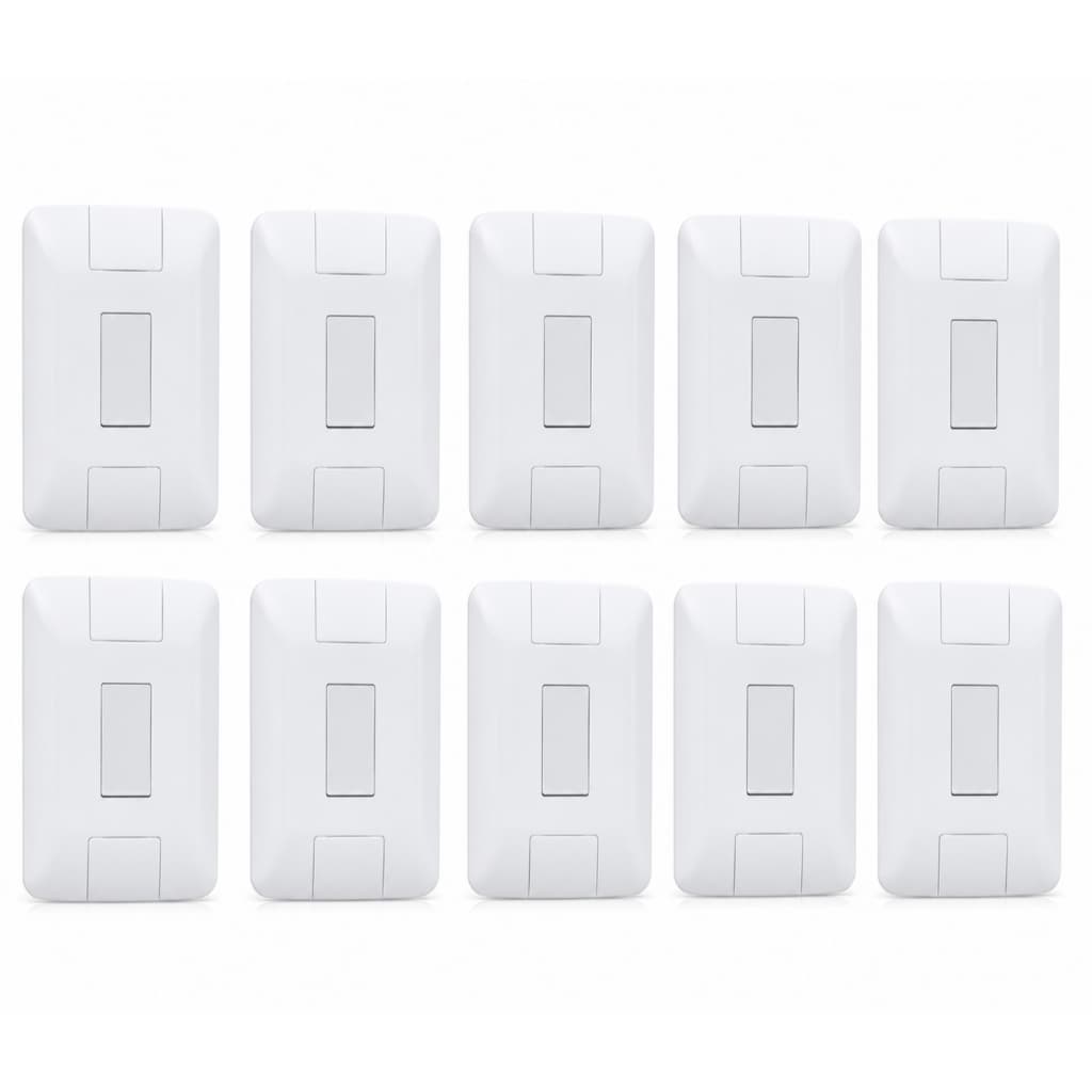 Kit 10 Interruptor Paralelo Tramontina Aria 6A 127/220V Branco Acabamento Sofisticado Reforcado
