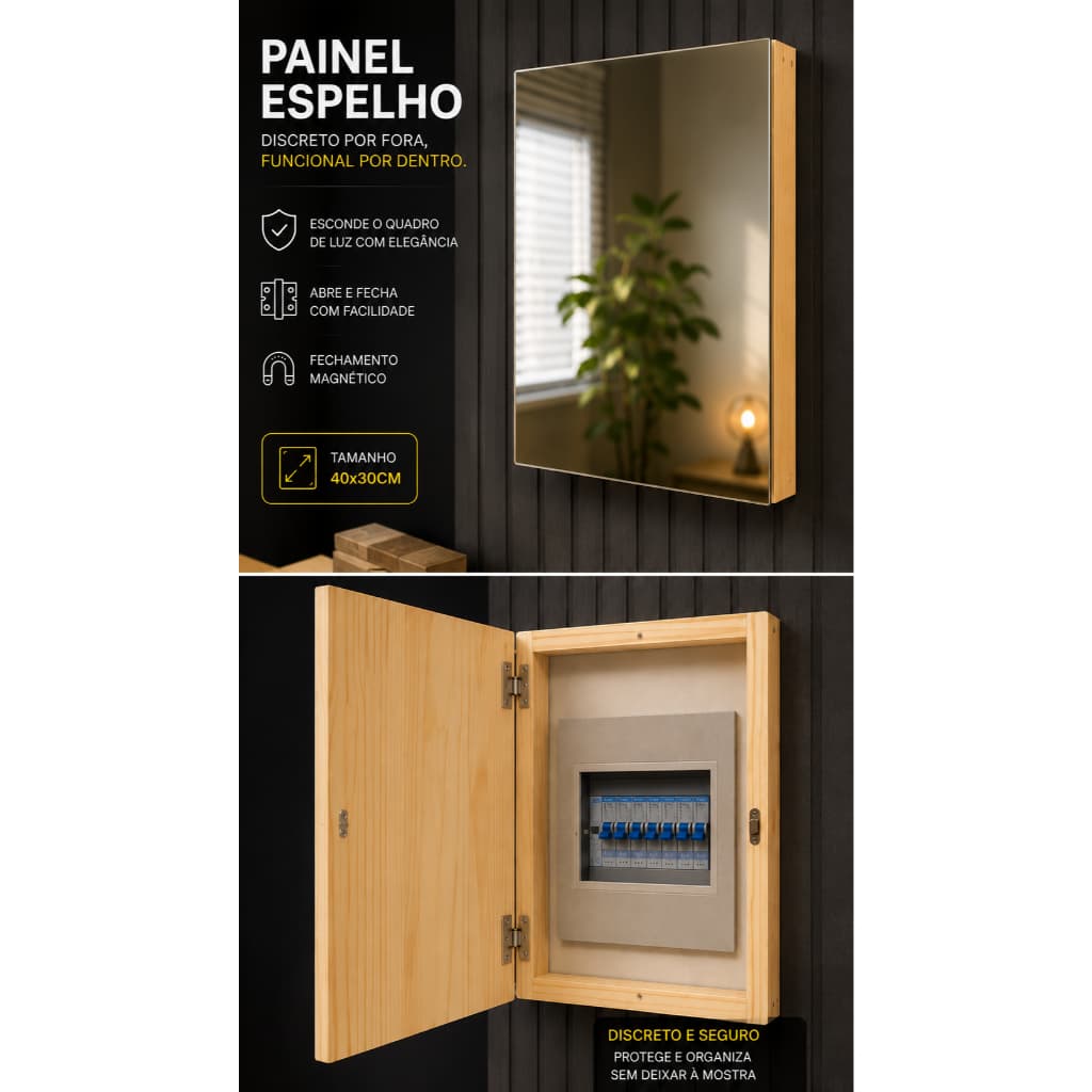 Painel Espelho para Quadro de Luz 40x30cm
