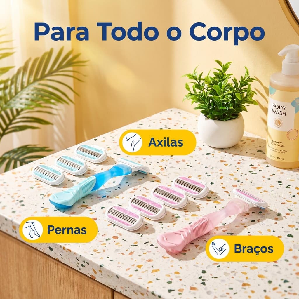 Lâminas para Depilação Feminina Compatível Gillete Corte Suave Sem Irritação