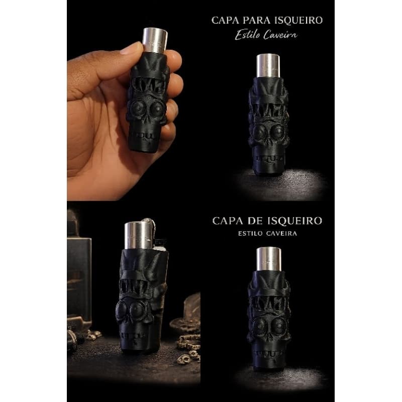 Capa/case pra isqueiro Clipper Rick Caveira 3d - Capa para Clipper personalizado impressão 3d