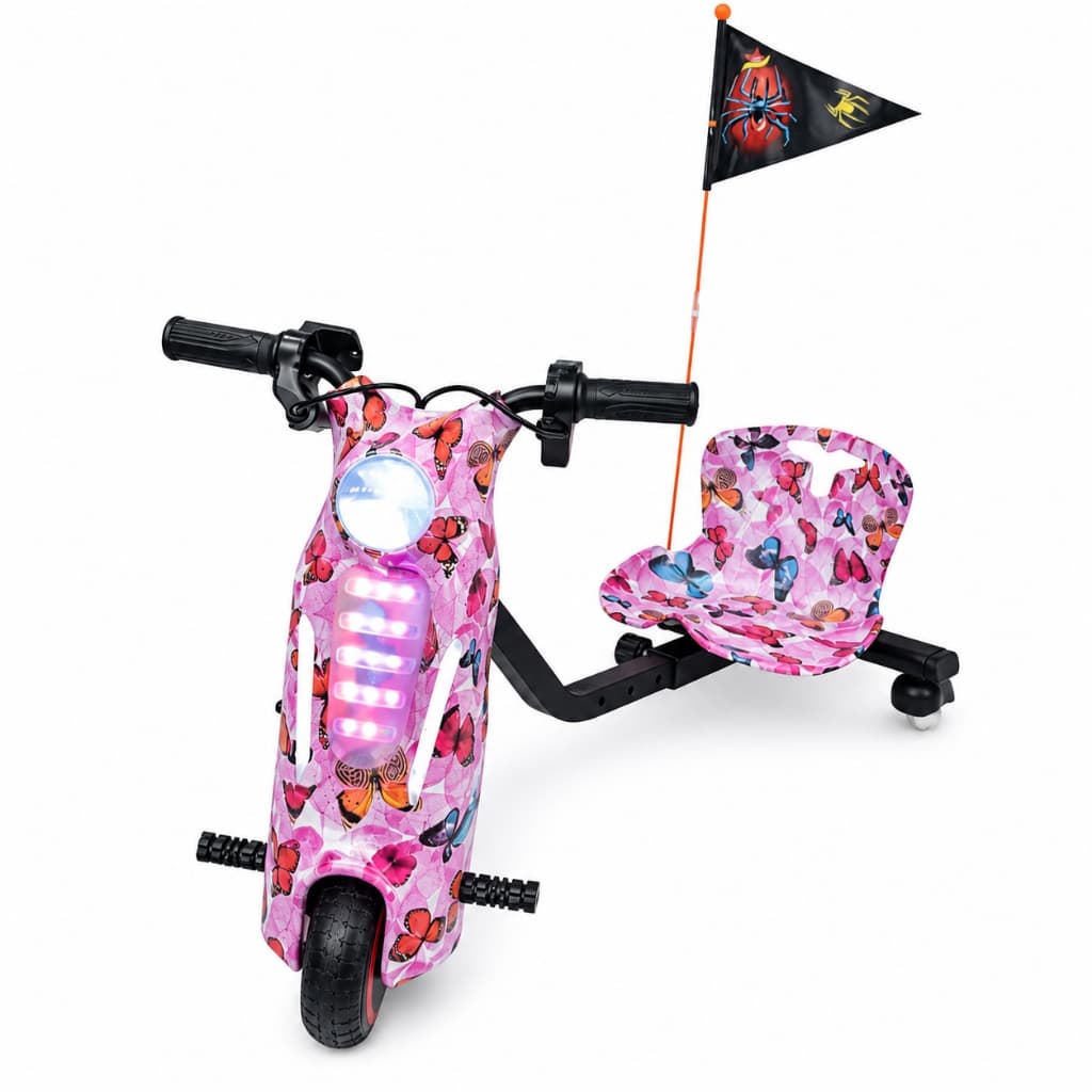 Triciclo Elétrico Drift Infantil 250W 36V Bluetooth LED Rodas 6.5" Recarregável