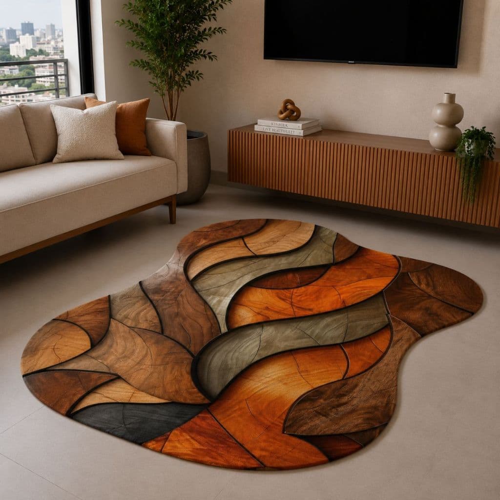 Tapete Orgânico 117x67cm Sala Quarto Decoração 024