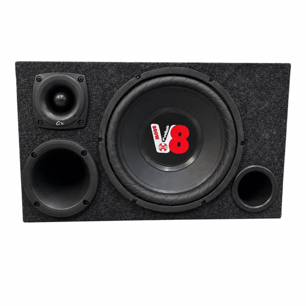 Caixa Som Automotivo Trio Completa Subwoofer Compet 200w