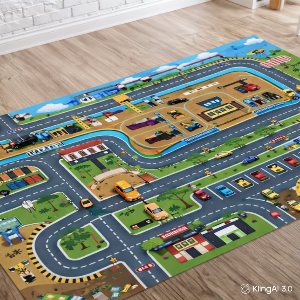 Kit Carrinho Infantil com Tapete de Pista e Acessórios | Brinquedo Educativo para Crianças