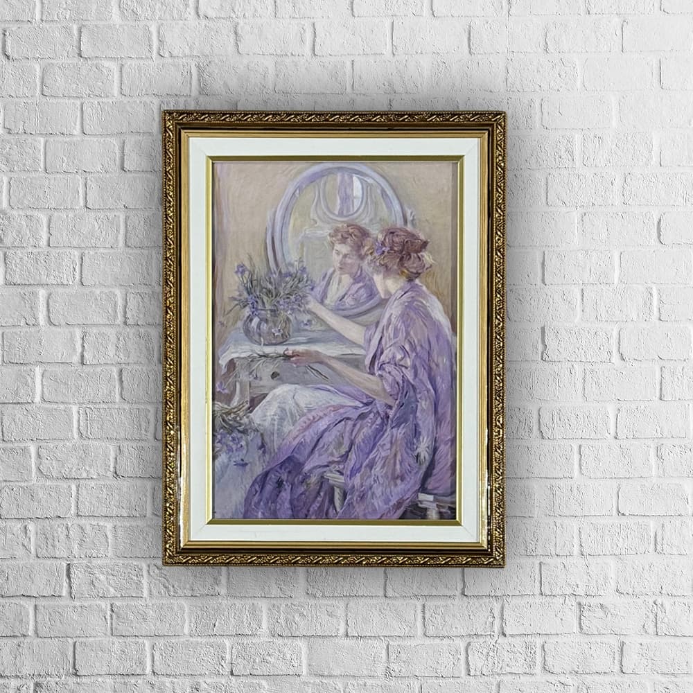 Quadro decorativo | arte clássica | moldura com vidro | The Violet Kimono