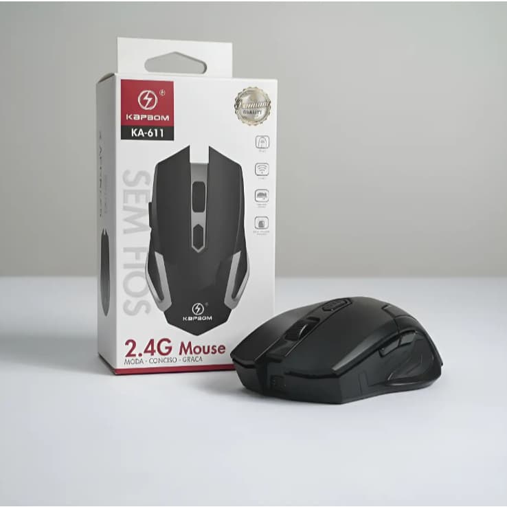 Mouse Gamer Sem Fio Kapbom Ka-611 - 1600 Dpi Usb Bluetooth