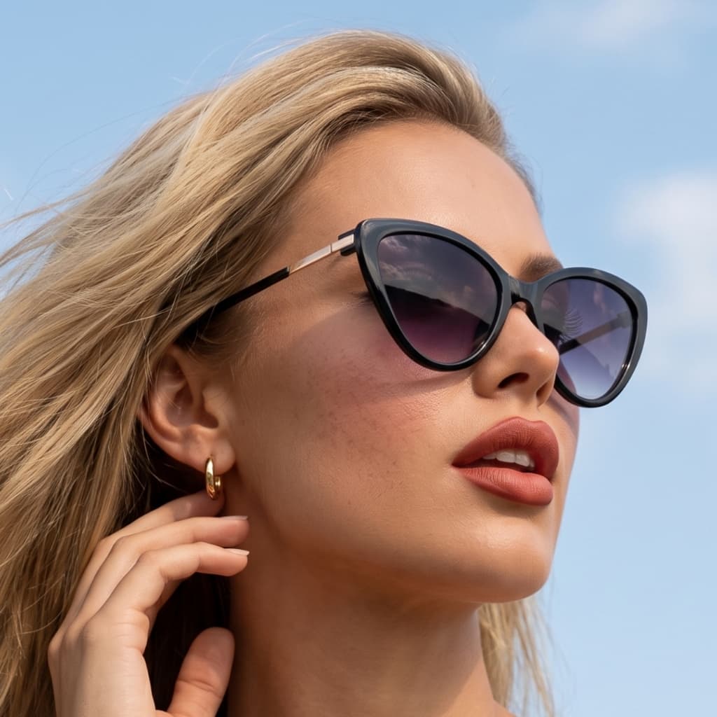 Óculos de Sol Gatinho Escuro Premium Classico Tentencia Vintage Moda Retro elegante uv400 Feminino