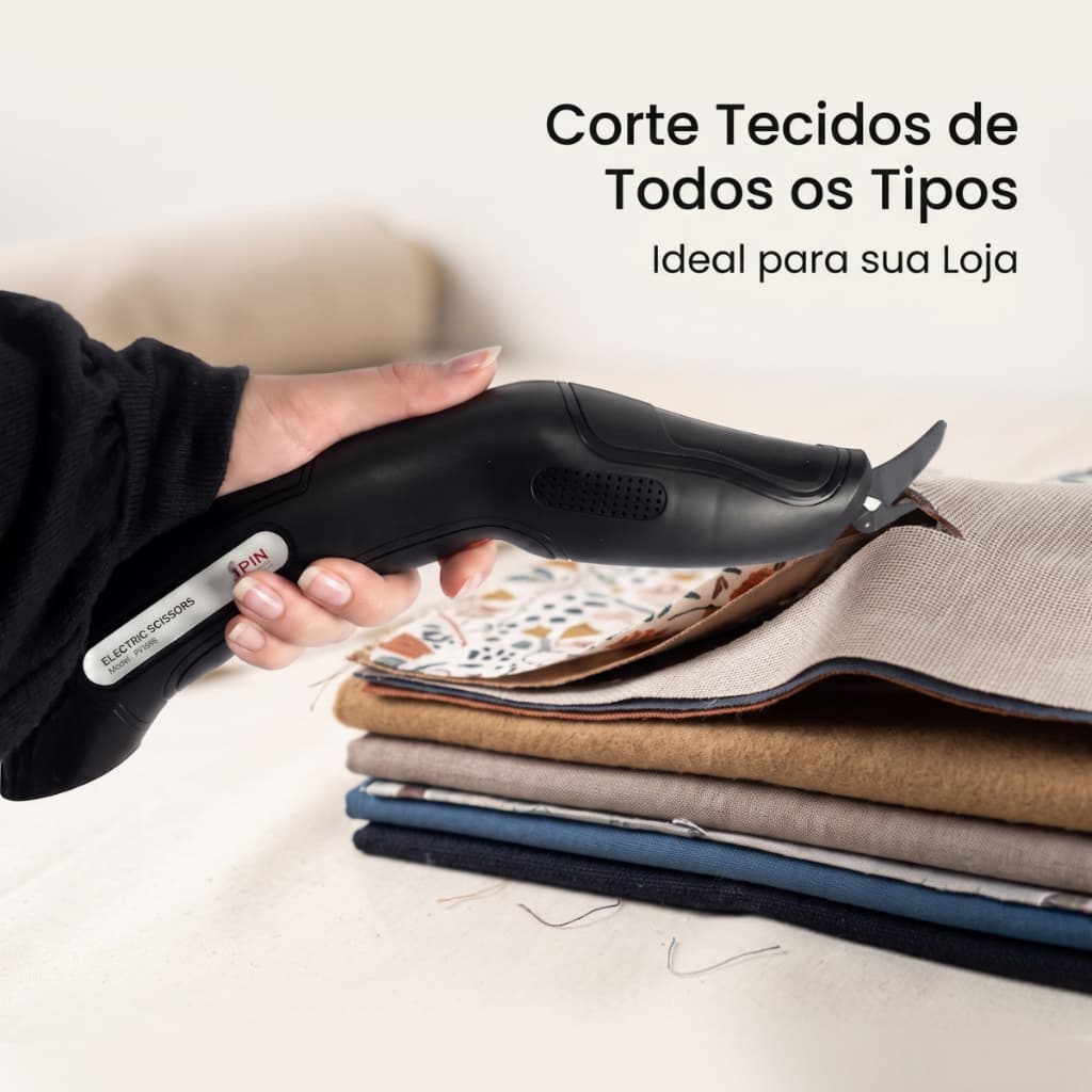 Tesoura Elétrica a Bateria PIN Sem Fio Para Corte de Tecidos