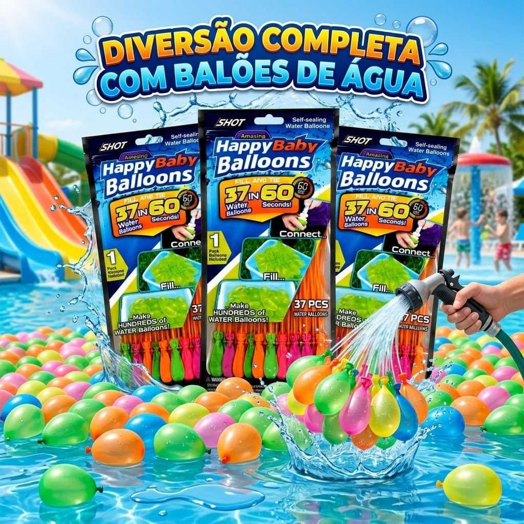 Kit Balões de Água Auto Fechamento Bexigas  Guerra de Bexiga Balão de Água Balões para Brincadeiras Verão