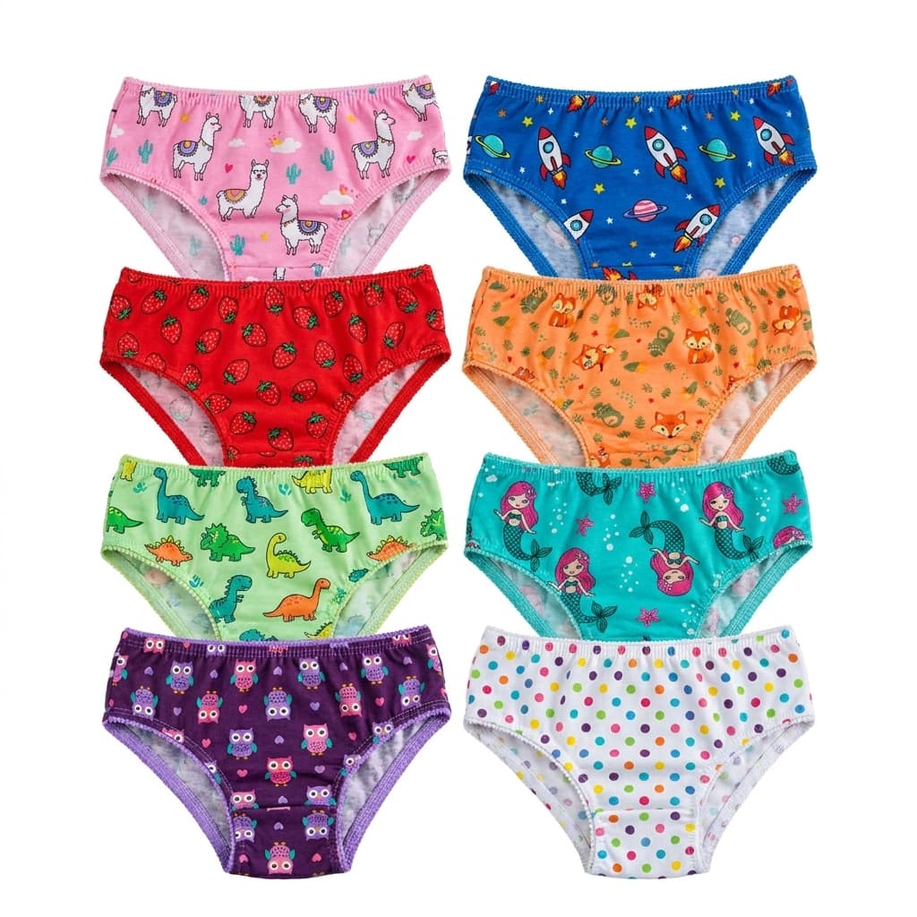 Calcinhas Infantis Menina kit Calsinha Malha Macia Forradas Estampadas dia a dia Confortáveis