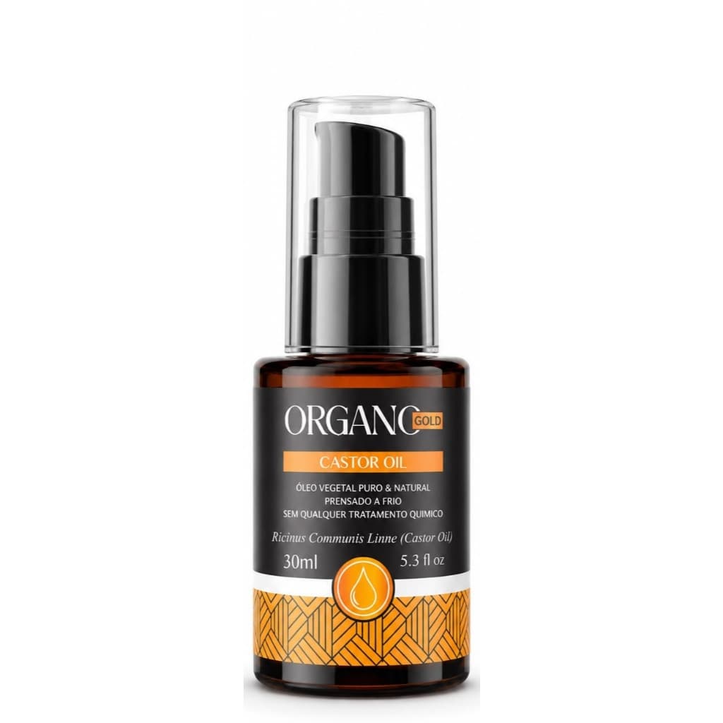 OLEO NATURAL VEGETAL CASTOR OIL 30ML PARA CABELOS PELE E BARBA ORGANO GOLD