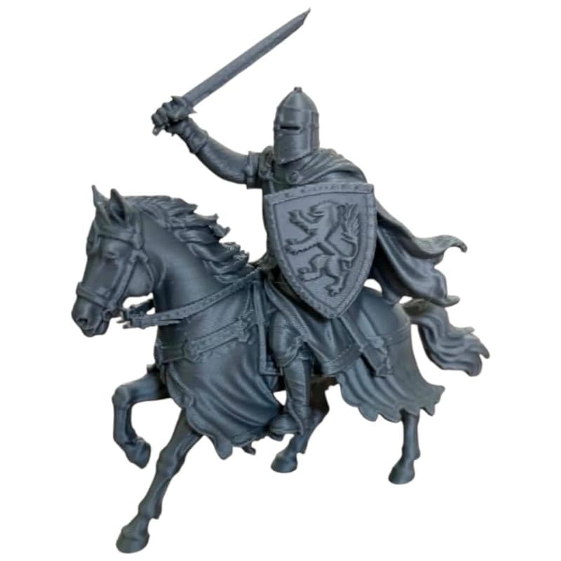 Miniatura Cavaleiro Medieval a Cavalo RPG Estátua Decorativa Impressão 3D PETG Alta Resistência Colecionável