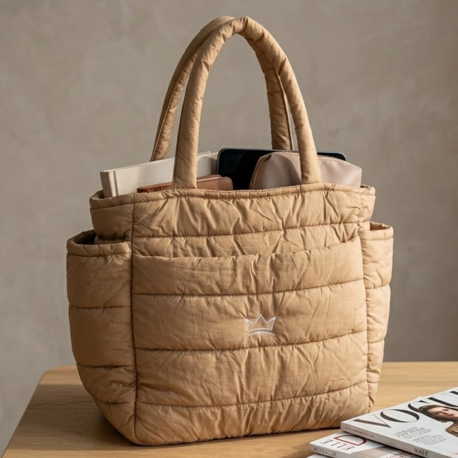 Bolsa Feminina Ombro Alça Grande Multiuso Versatil Tendencia 2026 Puffer Maternidade Passeio Pronta Entrega Envio Rapido