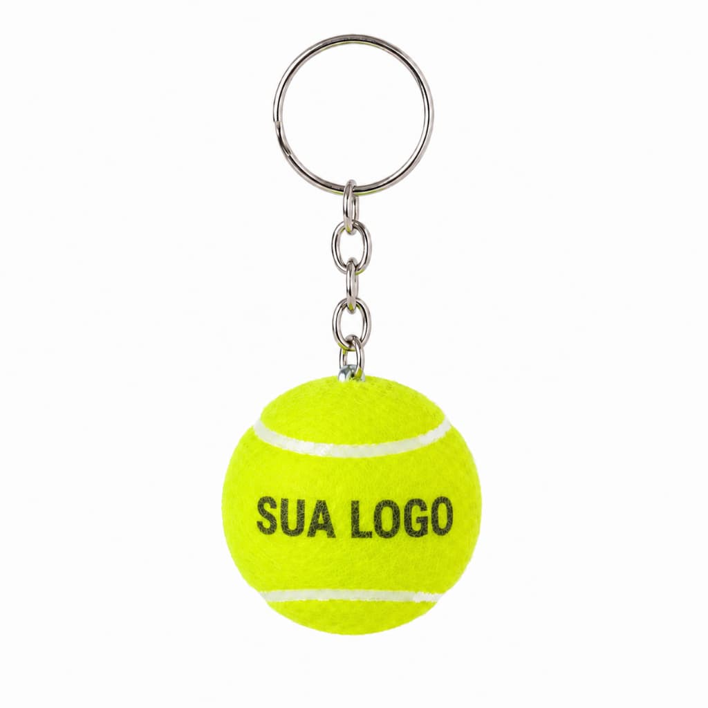 10 Chaveiros Personalizados Mini Bola De Tênis Colorida Brinde Empresa Logo
