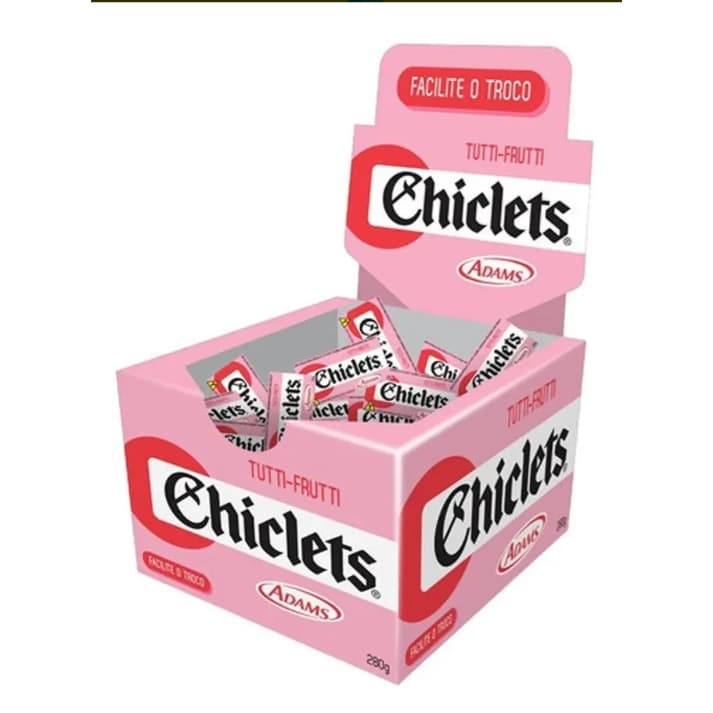 Gomas De Mascar Chiclets Tutti Frutti 280g Display Com 100un