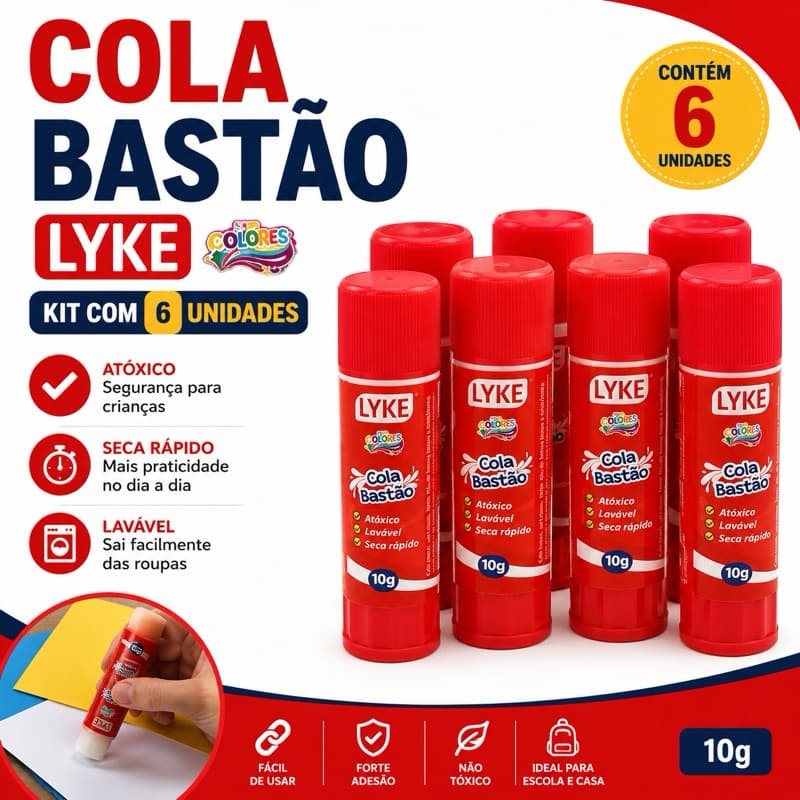 Cola Bastão 10g/21g/40g -Kit 6 Unidades