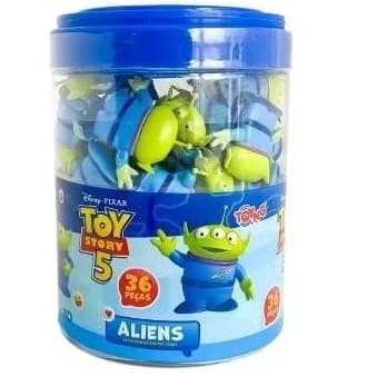 Balde Com Aliens Toy Story 5 Brinquedo 36 Aliens Licenciado Presente Disney/Pixar