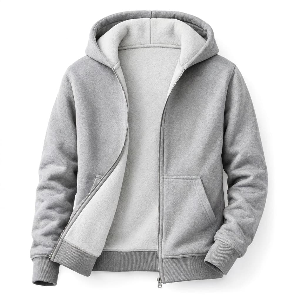 Blusa de Zíper Moletom Unissex Inverno Frio e Tempo de Chuva com Bolso e Capuz