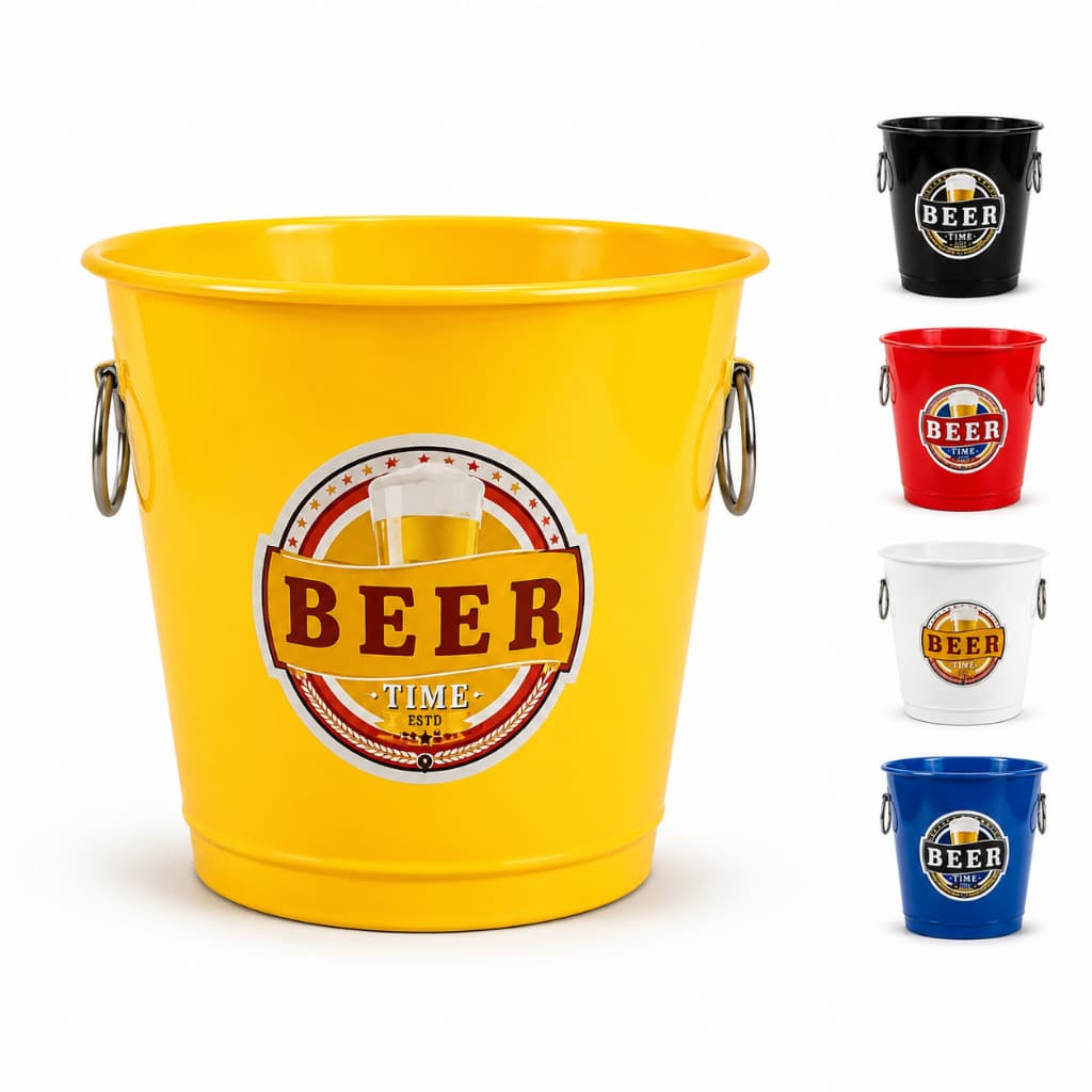 Balde De Gelo Decorado Aluminio 6,5 litros Reforcado para Garrafas Gelo Bebidas Adegas Bar Bares