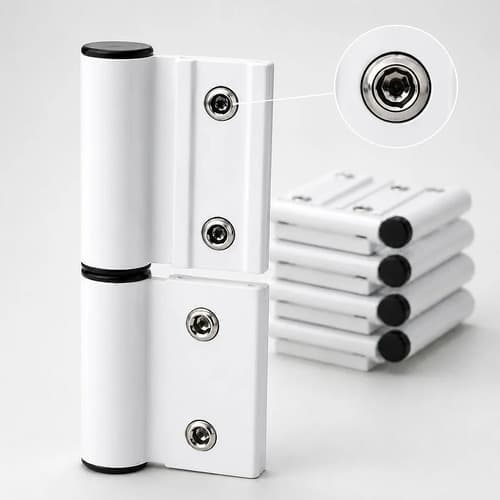 Dob694 Dobradiça Alumpoint Encaixe Alumínio duas Abas Linha25 Kit 50un