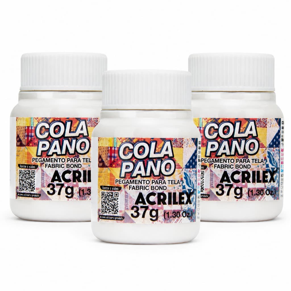 Cola para Tecido Acrilex 37g Pegamento Tela - Secagem ao Ar e Fácil Aplicação