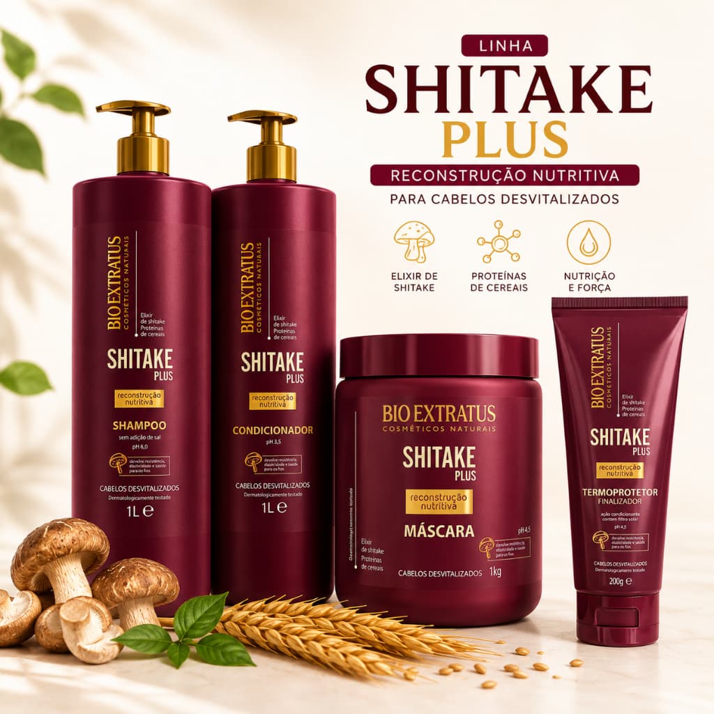 Kit Bio Extratus Shitake Plus Completo – Reconstrução Nutritiva