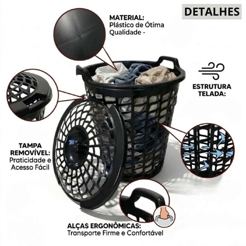 CESTO DE ROUPAS TELADO 30L