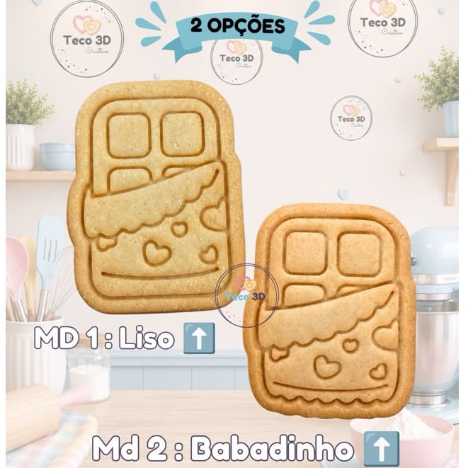 CORTADOR DE BISCOITO CHOCOLATE 5 CM MINI BARRINHA + CARIMBO MOLDE MARCADOR AMANTEIGADO CULINÁRIA ARTESANAL MASSA BISCUIT