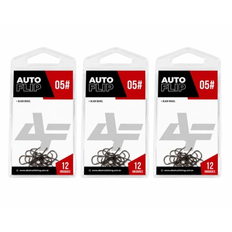 Kit 3 Cartelas Anzol Auto Flip Albatroz Nº 5 36 Unidades