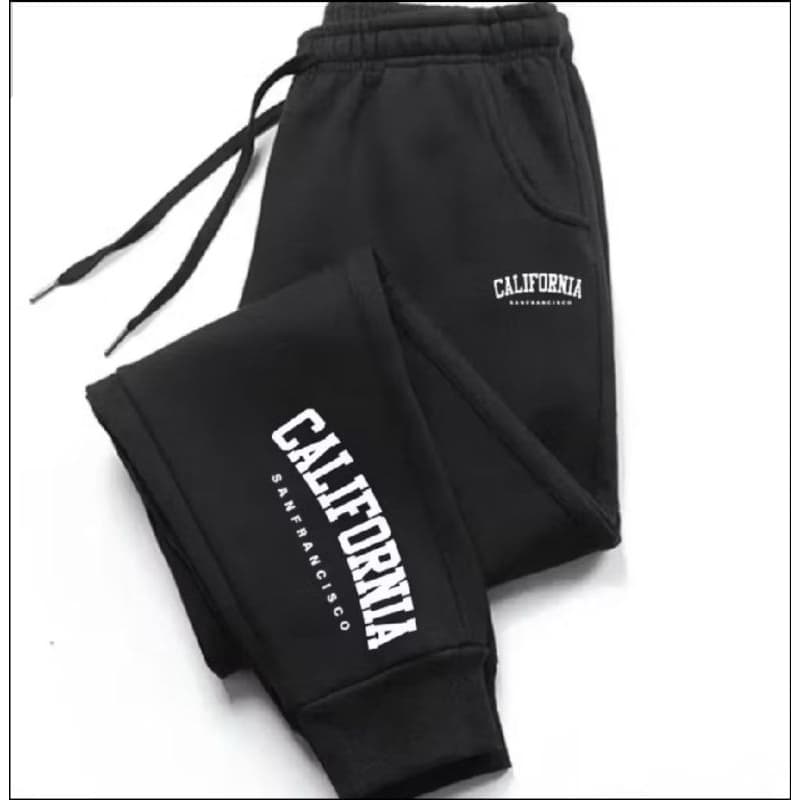 CALÇA DE MOLETOM CALIFORNIA ADULTO UNISSEX ALGODÃO FLANELADO CAIMENTO PERFEITO IDEAL PARA TREINOS CORRIDAS