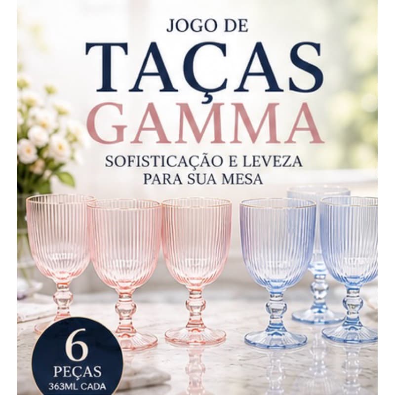 Jogo de 3 ou 6 Taças de Vidro 363ml Caneladas Cristal Coloridas | Taças Elegantes para Água, Suco, Vinho e Drinks