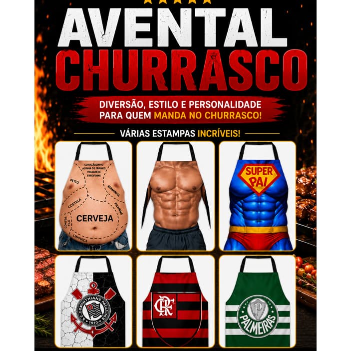 Avental Para Churrasco Personagens