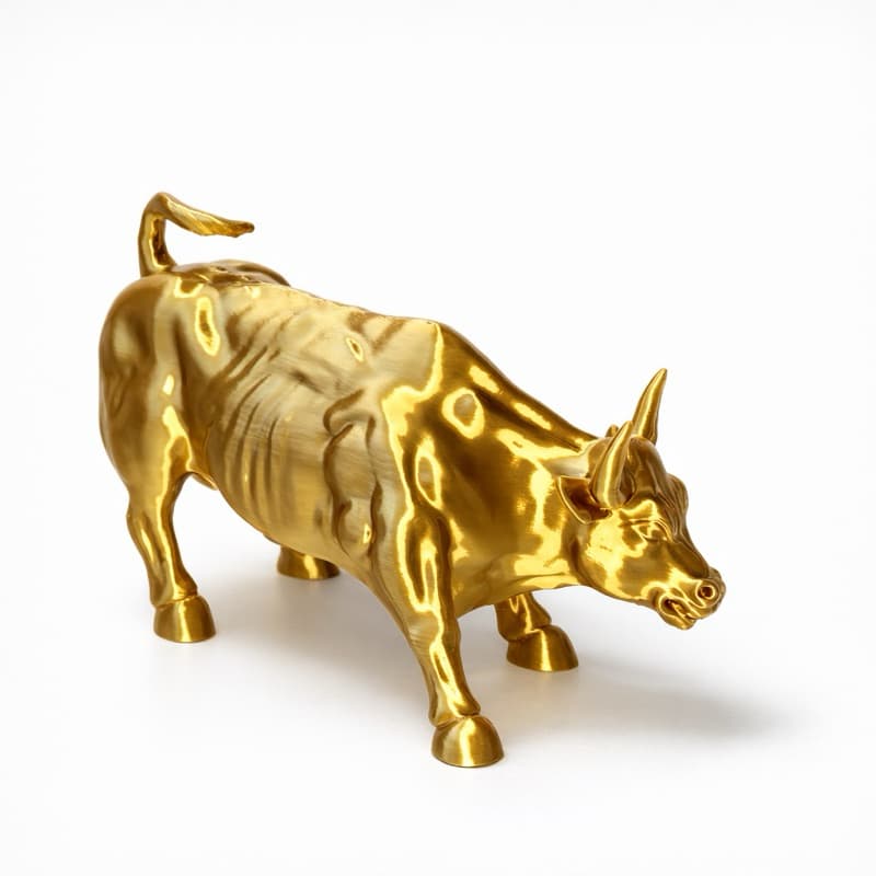 Estátua Touro de Wall Street Dourado - O Símbolo da Prosperidade no Seu Escritório