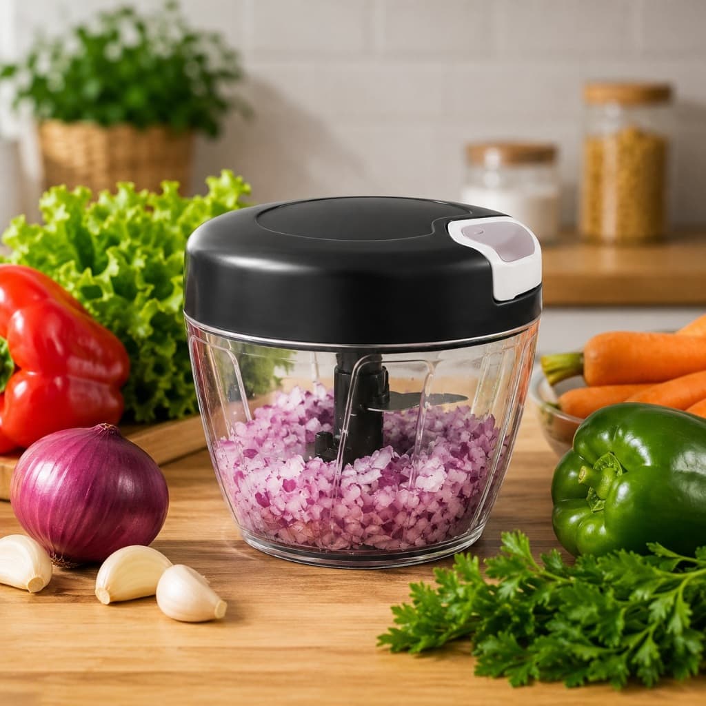 Triturador Manual 500ml Alimentos Alho Cebola Legumes Prático e Rápido  ENVIO IMEDIATO