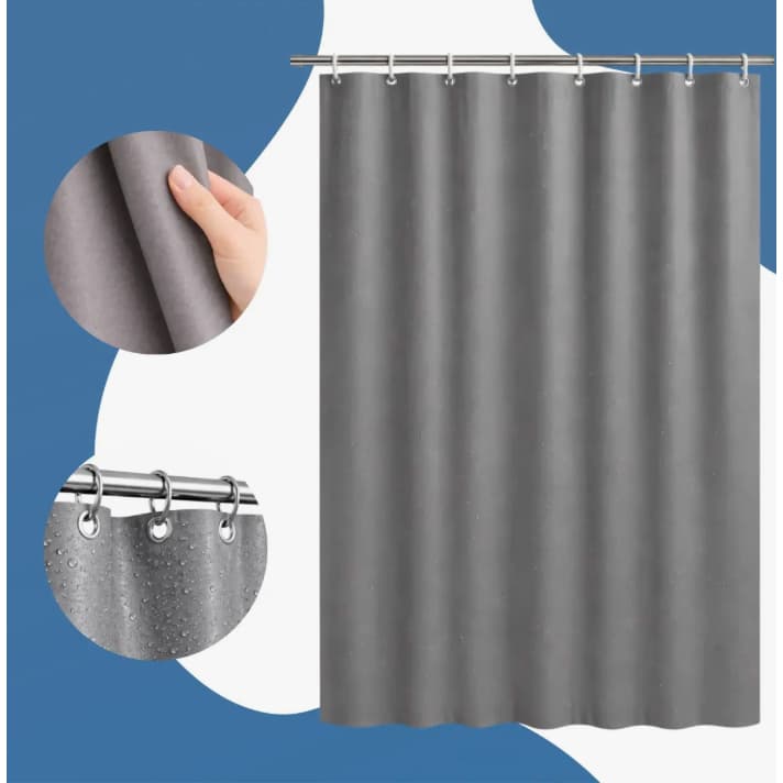 Cortina Box Vinil Luxo Cinza para Banheiro Anti Mofo Resistente Alta Qualidade - Envio 24h