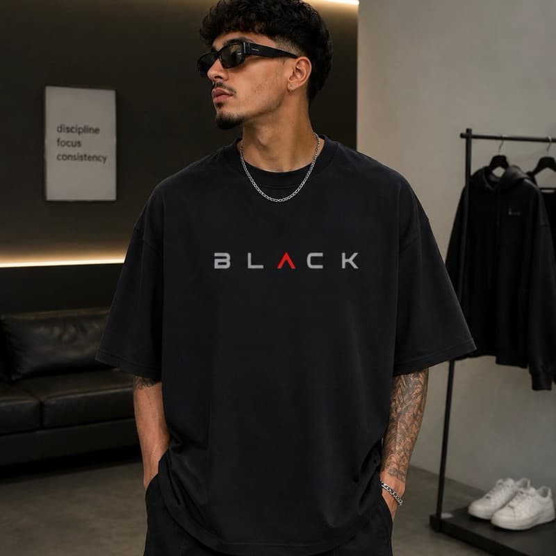 Camiseta Masculina OVERSIZED BLACK jogo streetwear 100% Algodão