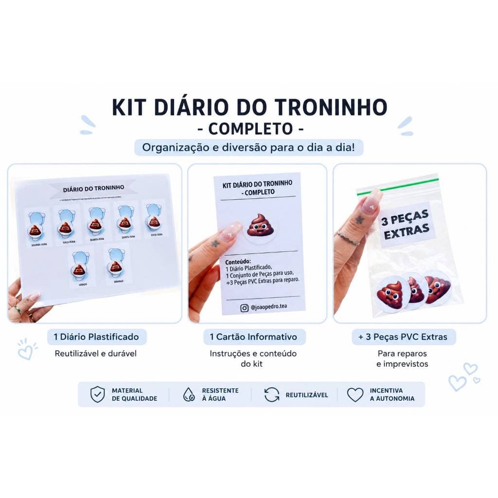Diário do Troninho Infantil Autismo | Incentivo ao Desfralde | Rotina Banheiro | Kit Completo