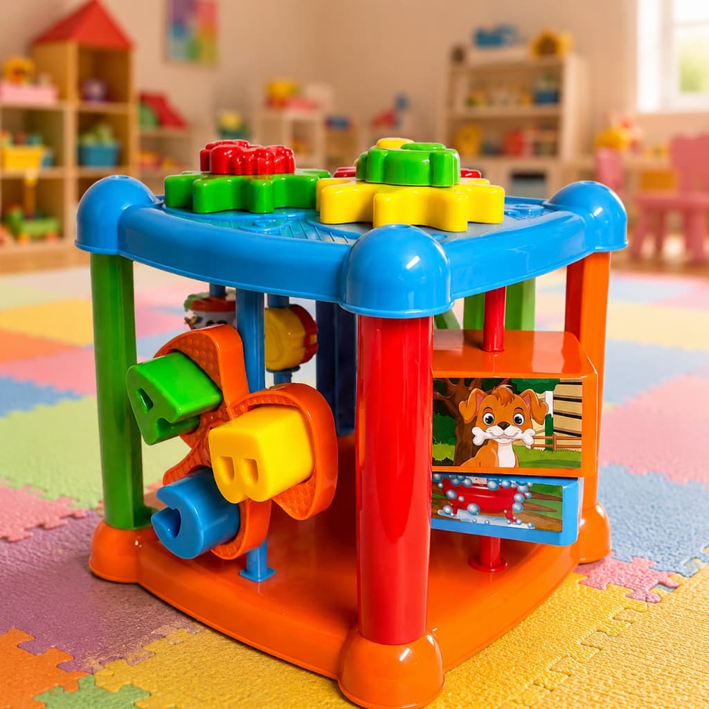 Brinquedos Educativos Cubo Didático Infantil Montessori Encaixe Formas Coordenação Motora