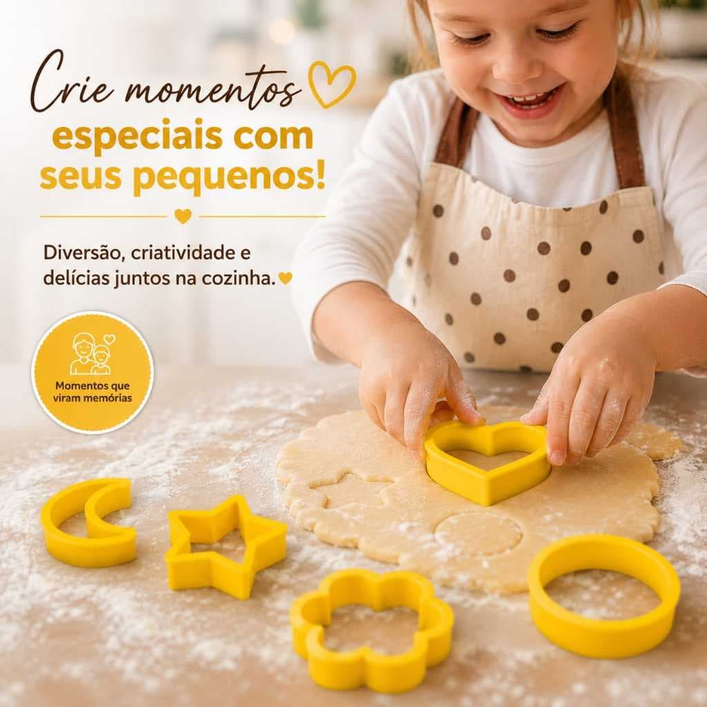 Molde Cortador Plástico Biscoito Decorado Kit 5 Peças Forma Culinária Confeitaria Natal Bolacha