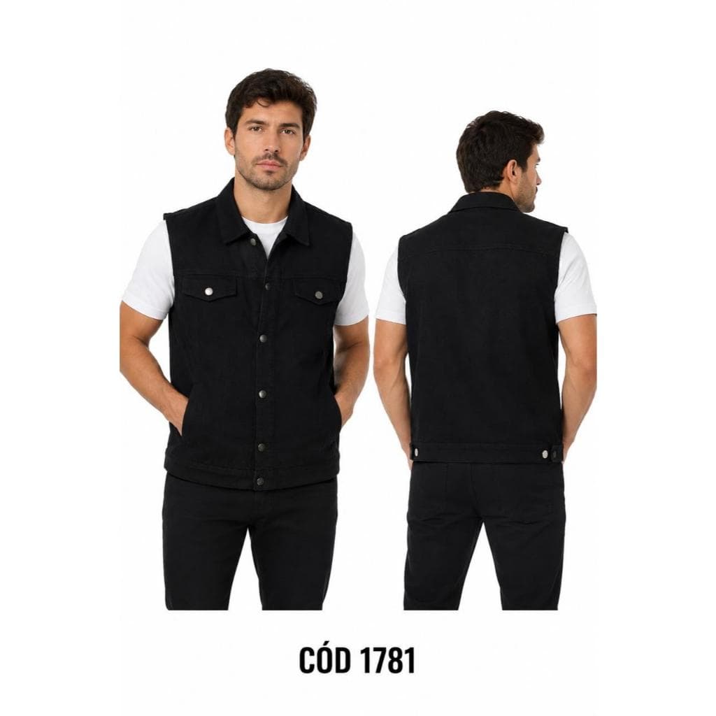 Colete jeans masculina P M G  GG