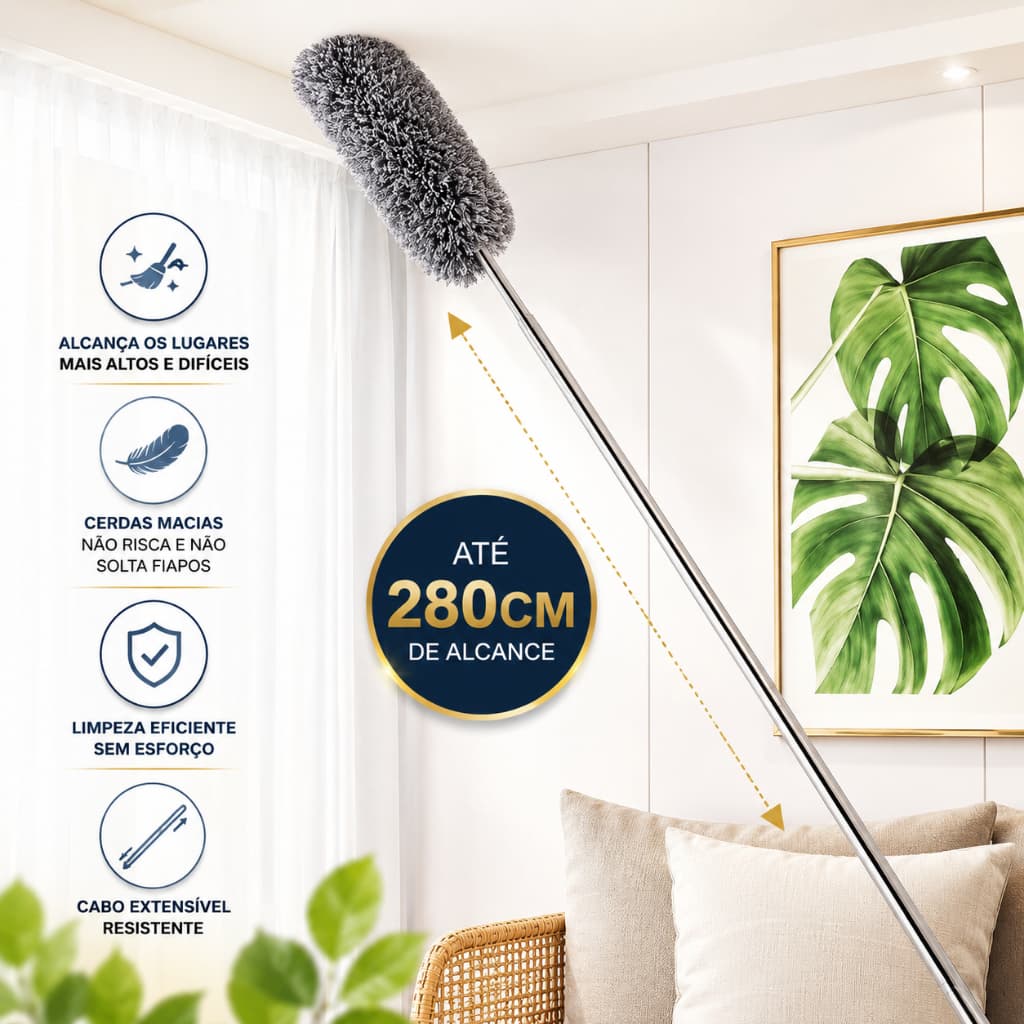 Espanador 280 Centímetros 2,8 Metro Ajustável Telescópica Dobra Duster Escova De Limpeza De Poeira