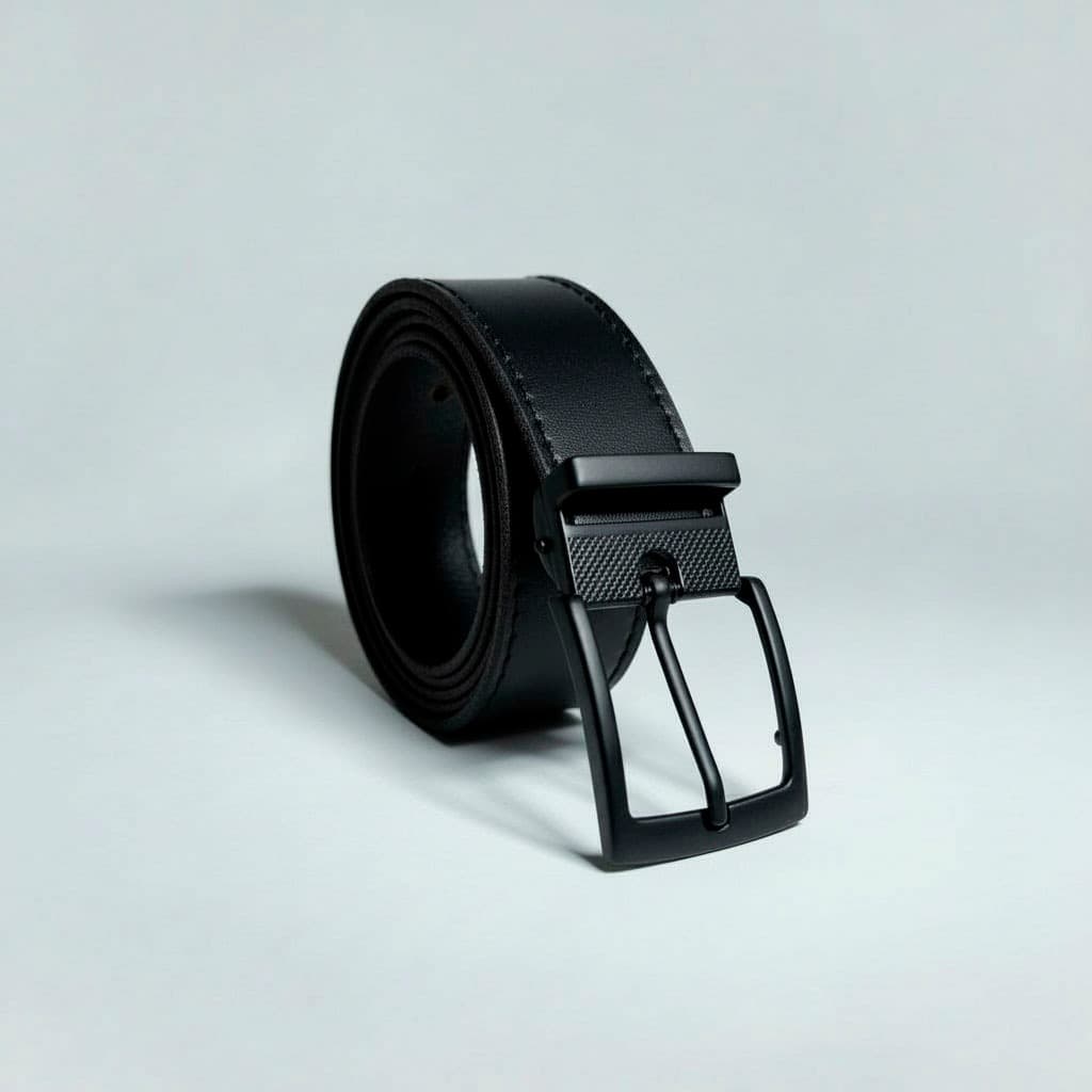 Cinto Masculino PRETO 125 CM Tamanho Único Couro Rock Premium Costurado Cinto Ajustável Cor PRETO