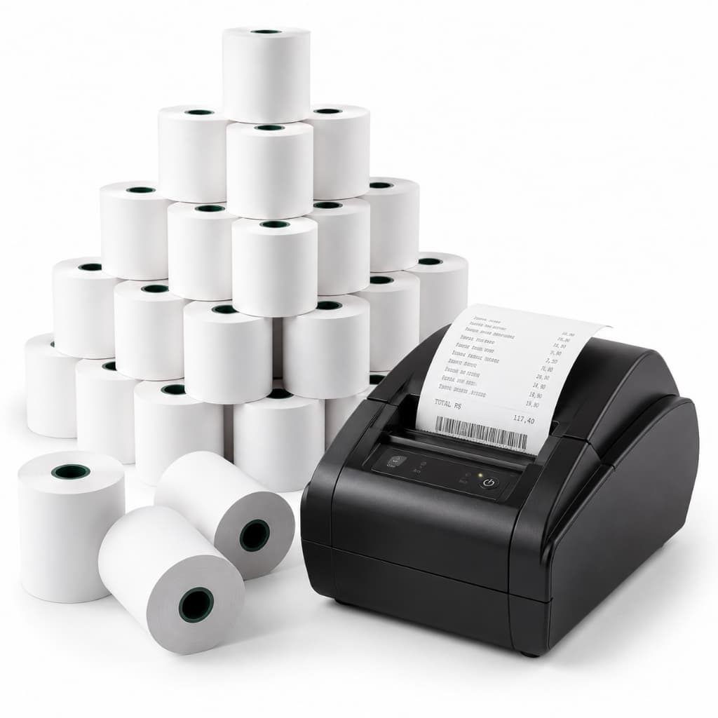 Bobina Térmica 80mmx40m Papel para Cupom Fiscal 80mm x 40m NFC-e SAT PDV Relógio de Ponto Impressora Térmica